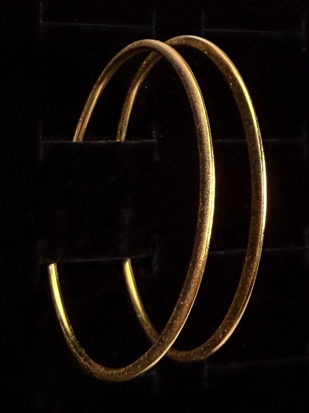 Elegant Goldtone Thin Large Vintage Hoop Pierced Earrings